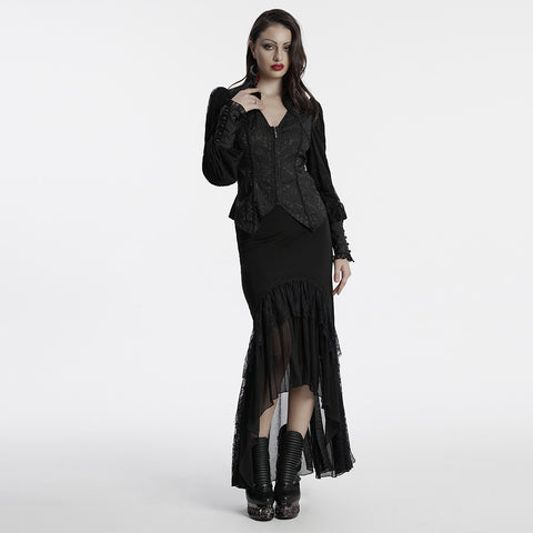 Goth lantern sleeve jacquard shirt