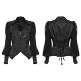 Goth lantern sleeve jacquard shirt