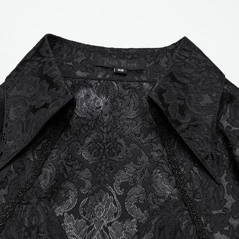 Goth lantern sleeve jacquard shirt