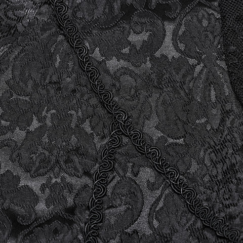 Goth lantern sleeve jacquard shirt