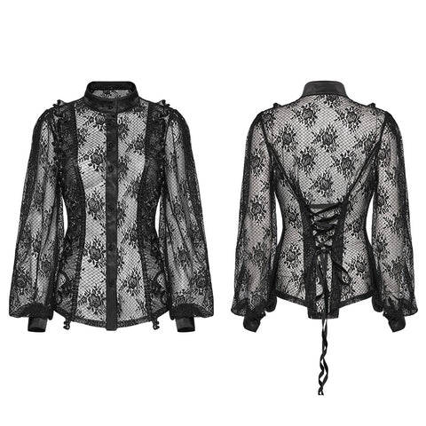 Goth lace transparent shirt