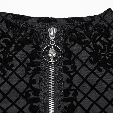 Goth Flocking Mesh Coat
