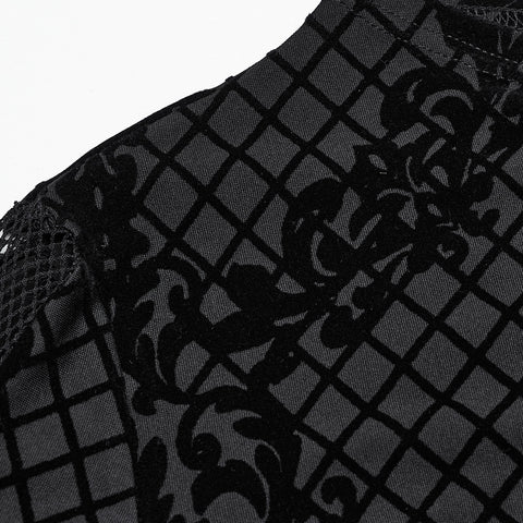 Goth Flocking Mesh Coat