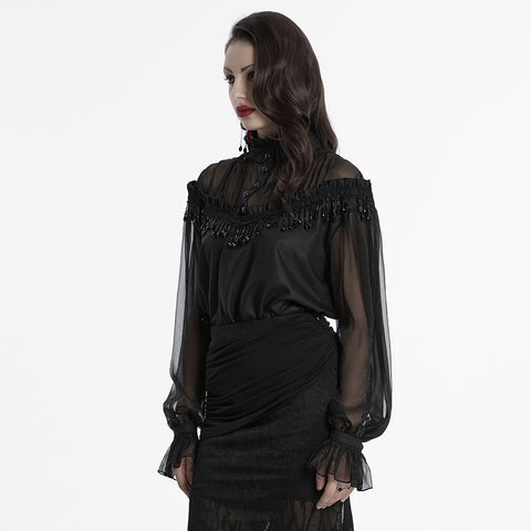 Goth pullover chiffon shirt
