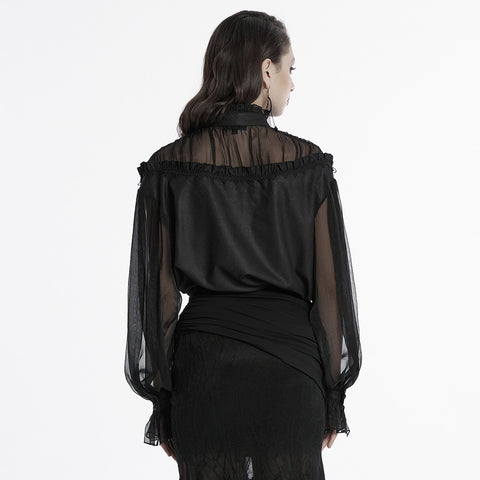 Goth pullover chiffon shirt