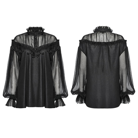 Goth pullover chiffon shirt