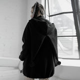 Velvet clown hat backpack doll Medium-length coat
