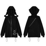 Velvet clown hat backpack doll Medium-length coat