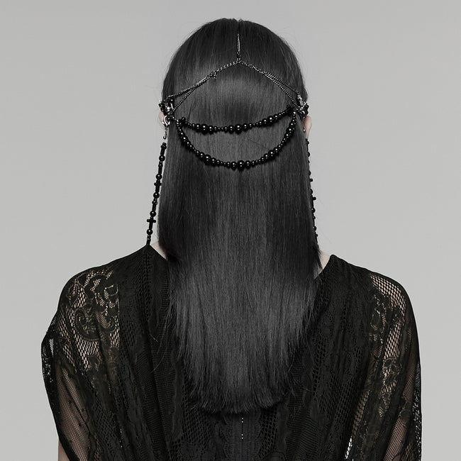 Goth Cross Priest tassel headwear