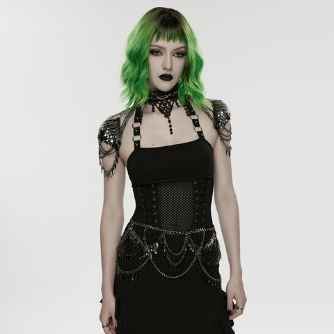 Punk metal blade waist chain