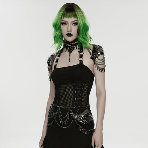 Punk metal blade waist chain