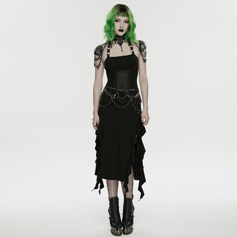 Punk metal blade waist chain