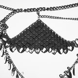 Punk metal blade waist chain
