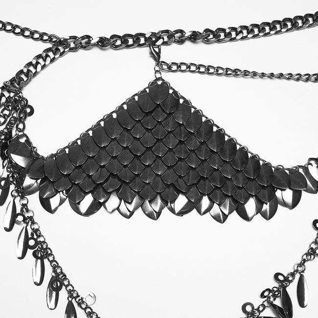 Punk metal blade waist chain