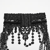 Punk lace leaf necklace