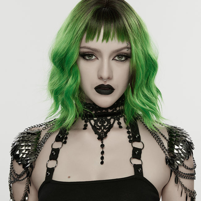 Punk lace leaf necklace