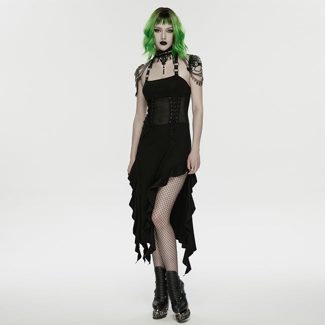 Punk lace leaf necklace