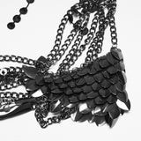 Punk lace leaf necklace