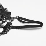 Punk lace leaf necklace