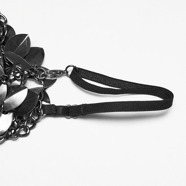 Punk lace leaf necklace
