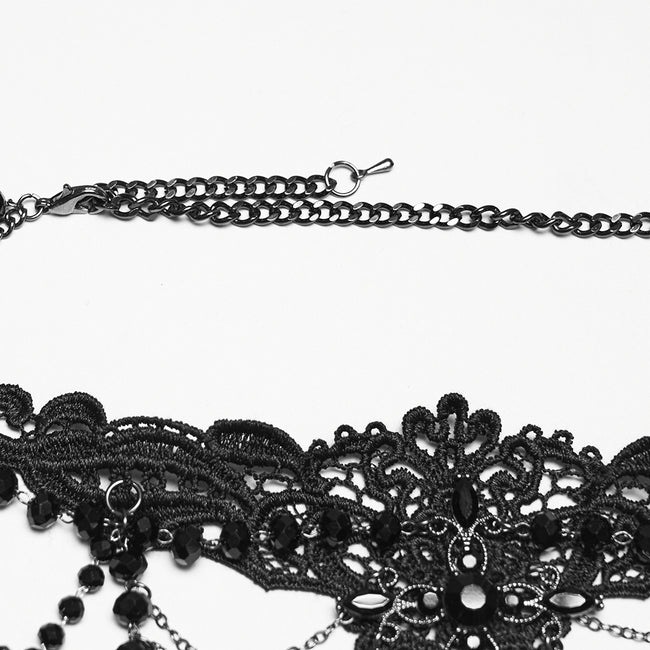 Goth Cross Lace Necklace