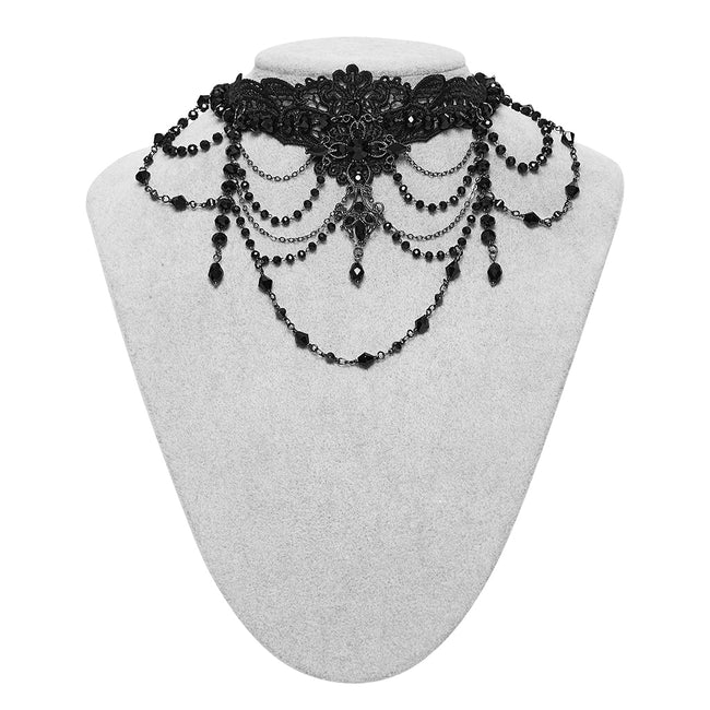 Goth Cross Lace Necklace