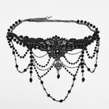 Goth Cross Lace Necklace