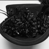 Goth retro feather formal hat