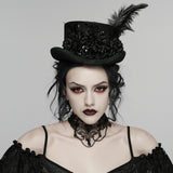Goth retro feather formal hat