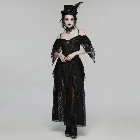 Goth retro feather formal hat