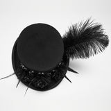 Goth retro feather formal hat