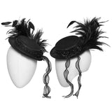 Goth Feather Ribbon format Hat