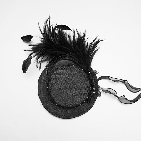 Goth Feather Ribbon format Hat