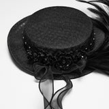 Goth Feather Ribbon format Hat