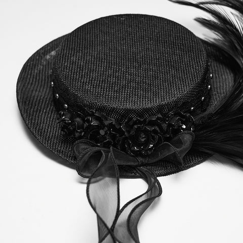 Goth Feather Ribbon format Hat