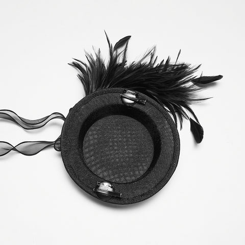 Goth Feather Ribbon format Hat