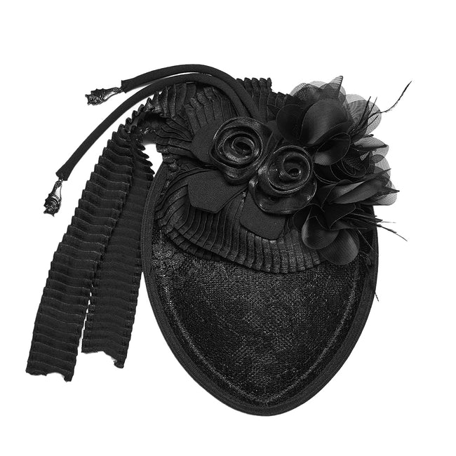 Goth Rose Ribbon Formal Hat