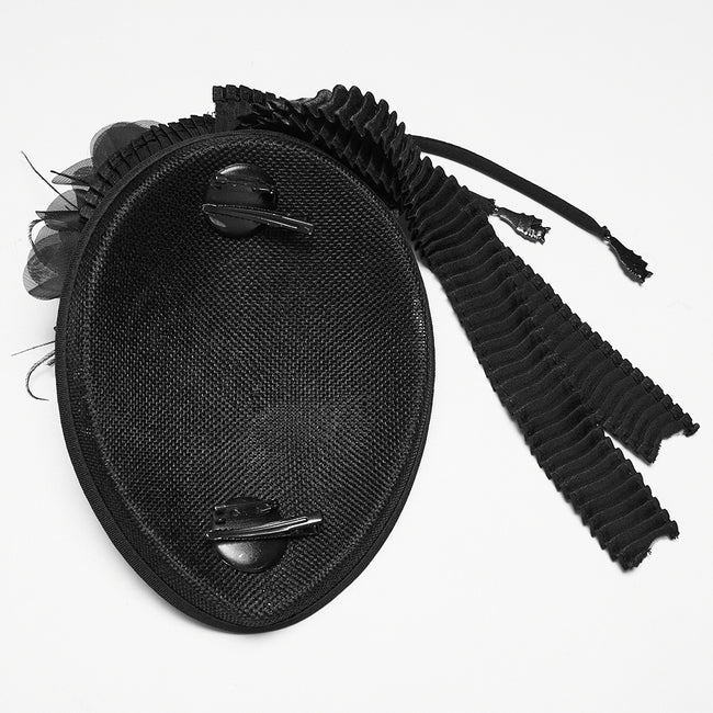 Goth Rose Ribbon Formal Hat