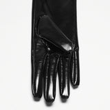 Punk patent leather gloves