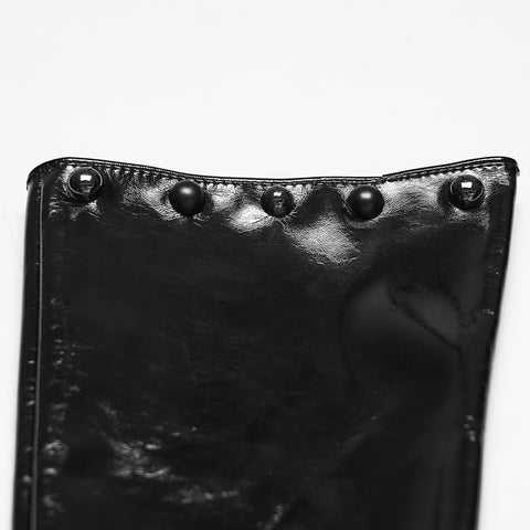 Punk patent leather gloves