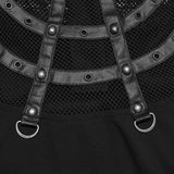 Punk Cage Visual Stand up Collar T-shirt