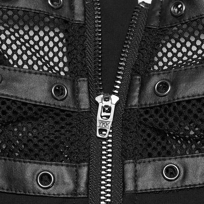 Punk Cage Visual Stand up Collar T-shirt