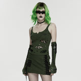 Punk printed tattered vest