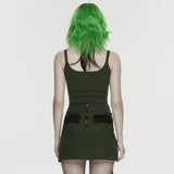 Punk printed tattered vest