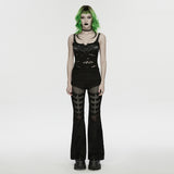 Punk printed tattered vest