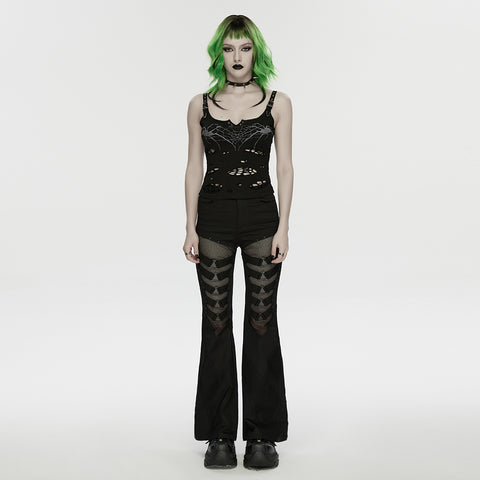 Punk printed tattered vest