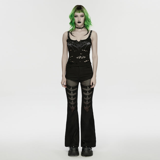 Punk printed tattered vest