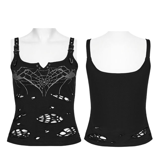 Punk printed tattered vest