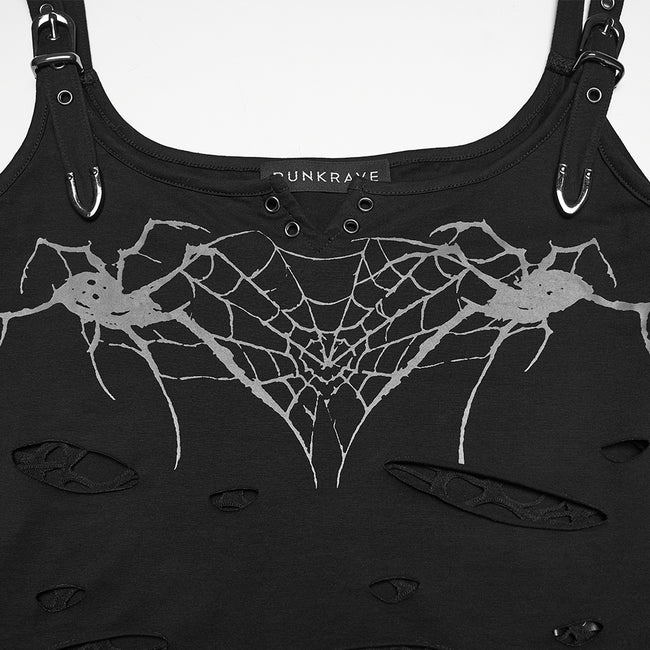 Punk printed tattered vest