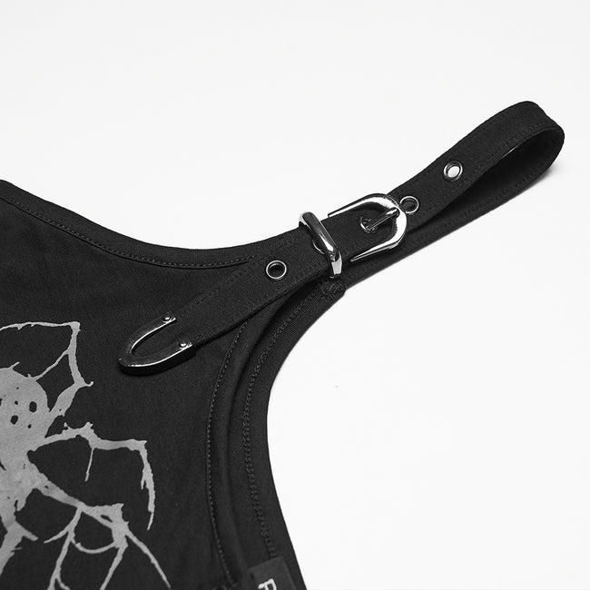 Punk printed tattered vest